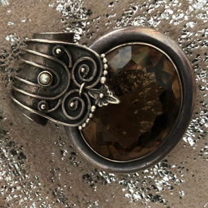 Smokey Quartz Silver Pendant